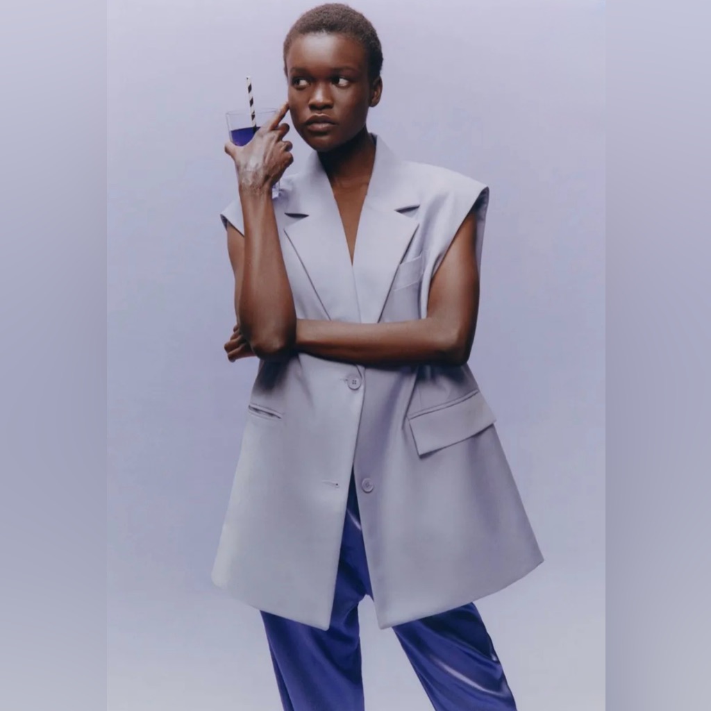The Frankie Shop Lavender Sleeveless Blazer